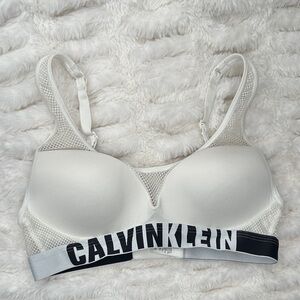 Calvin‎ Klein Mesh Detail White Bra